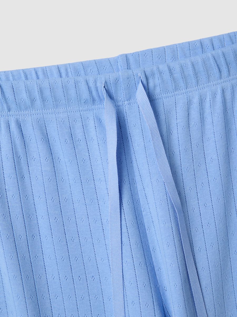 Blue pure cotton regular fit pyjama trousers_1