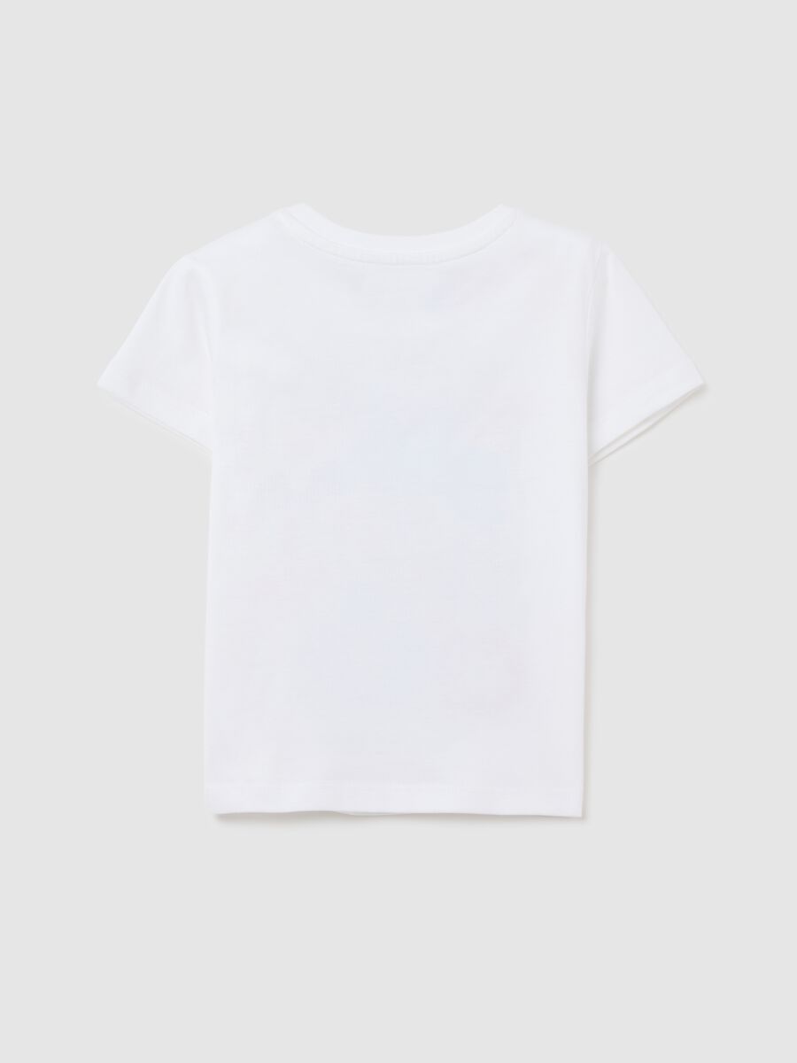 T-shirt da bambina in puro cotone bianca regular fit con stampa_1