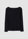 Black stretch modal crew-neck T-shirt, regular fit_0
