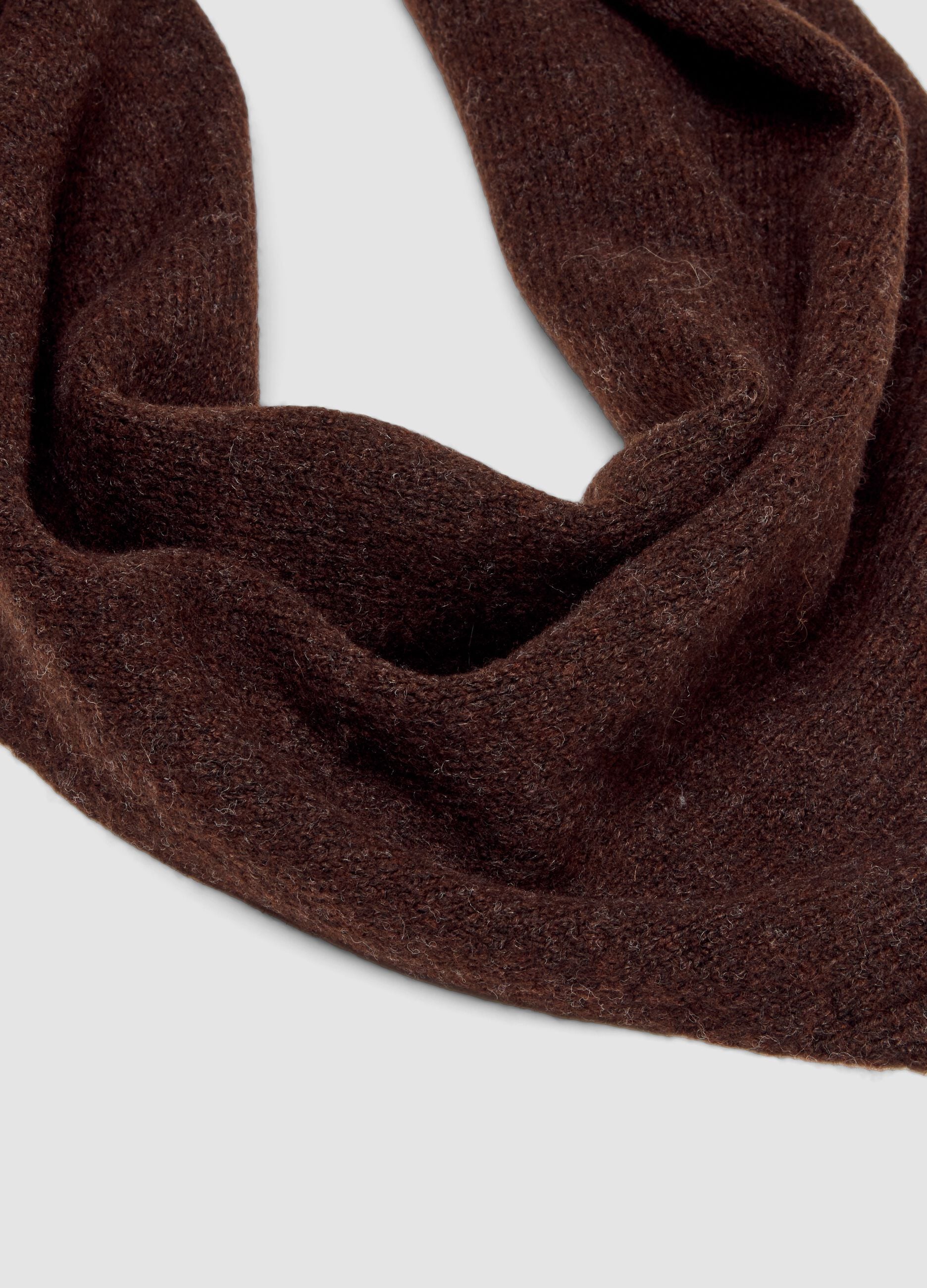 Brown stretch-fabric scarf