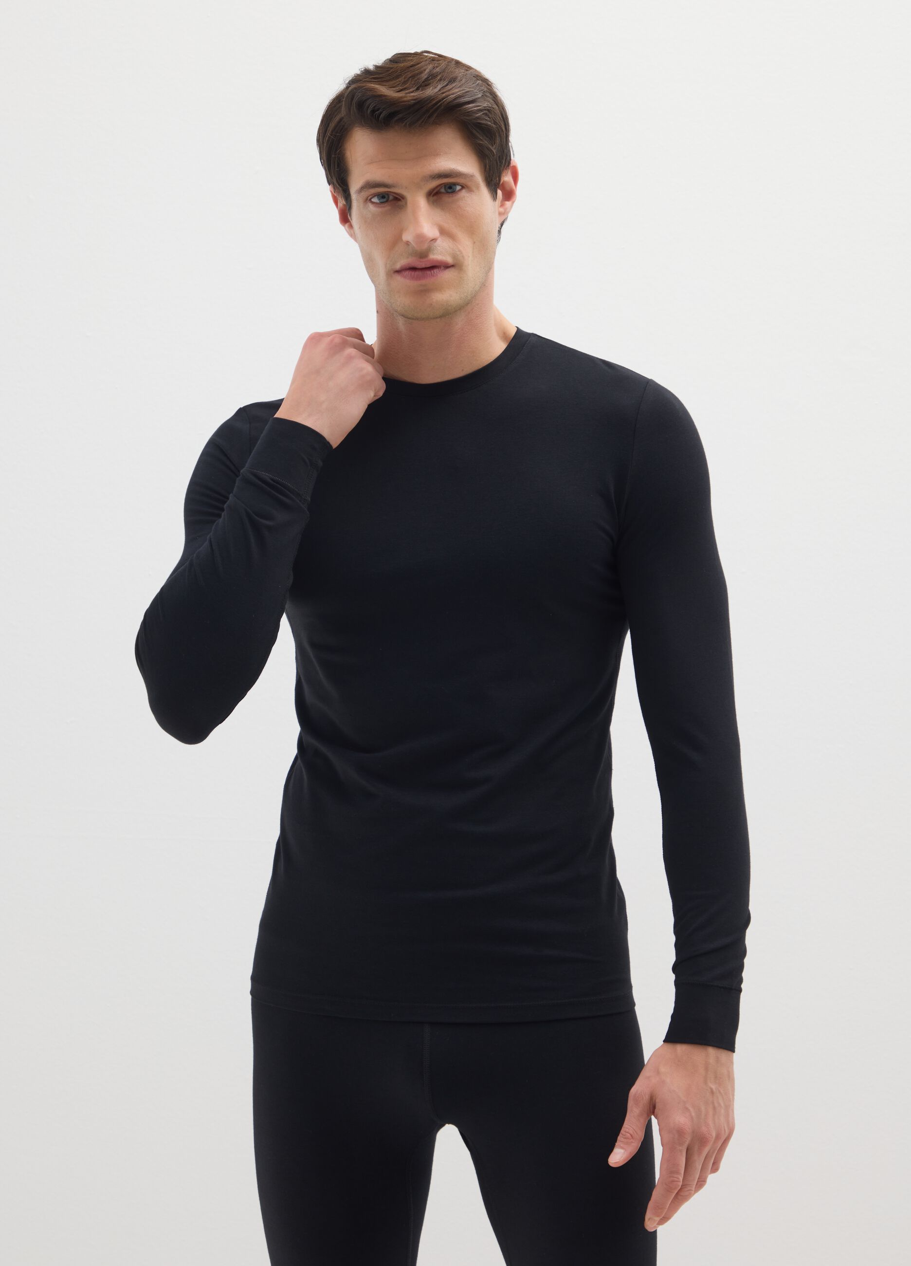 Black long sleeve regular fit T-shirt