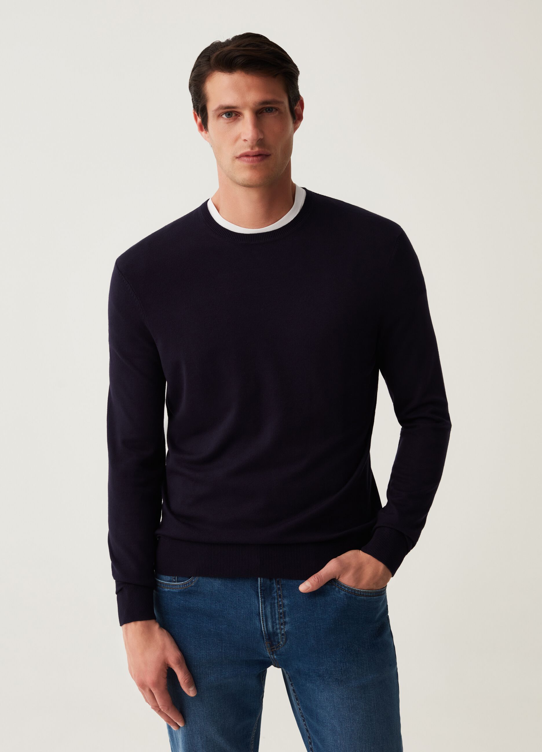 Pullover con scollo rotondo