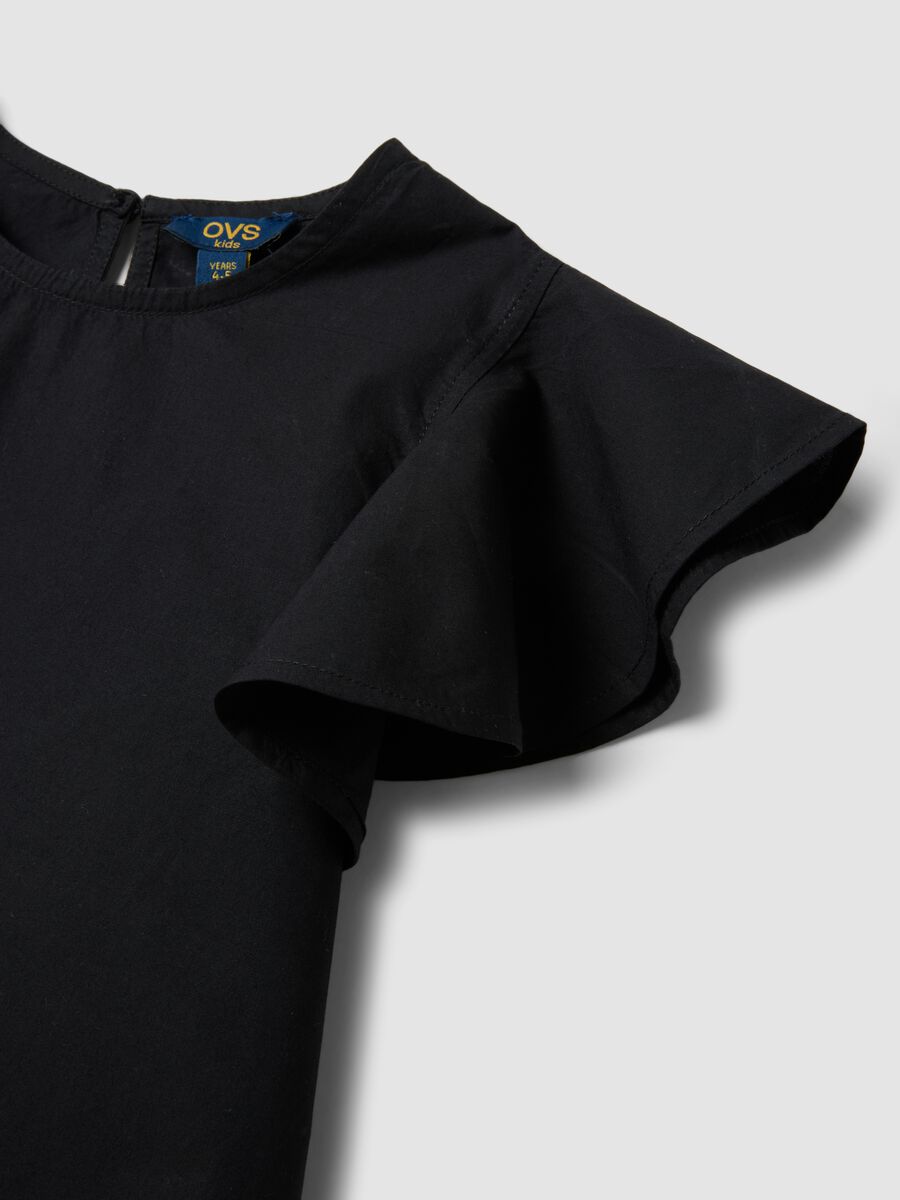 Black pure cotton set with T-shirt and shorts_2