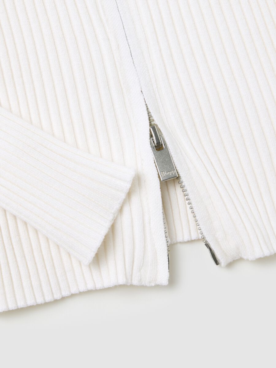 Full-Zip Ribbed Knit White_7