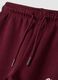Pantaloni jogger rossi in puro cotone con stampa_2