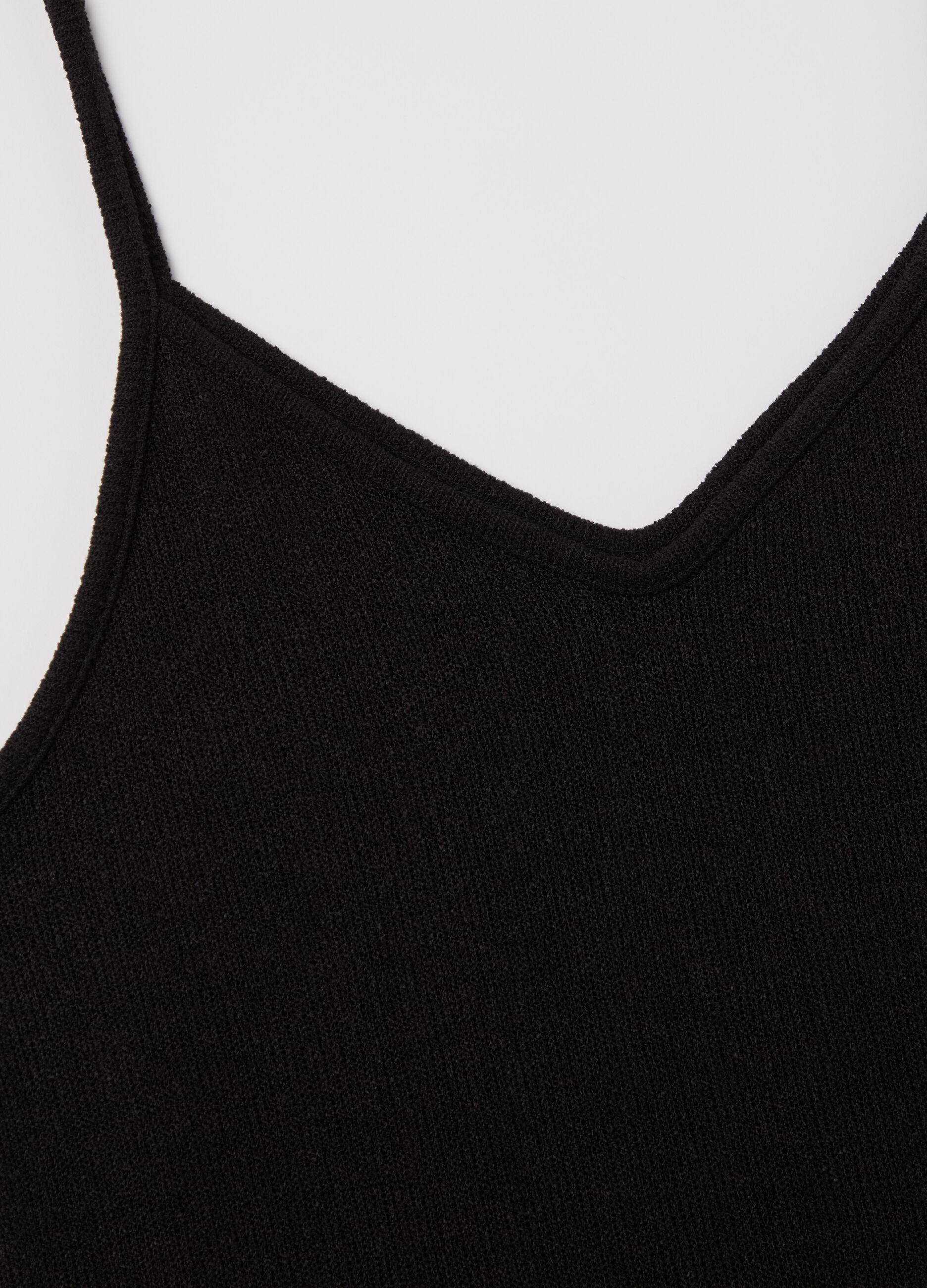 Black midi dress with spaghetti straps