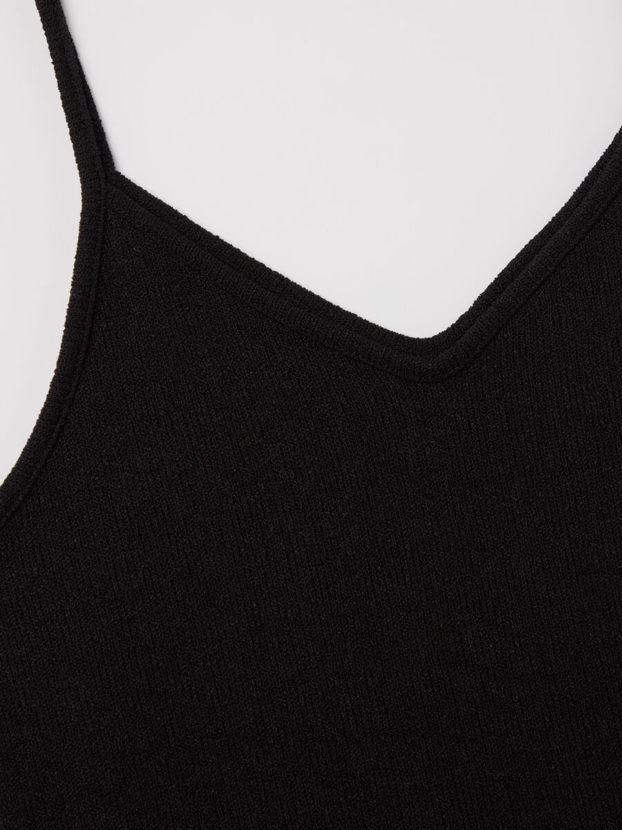 Black midi dress with spaghetti straps_5