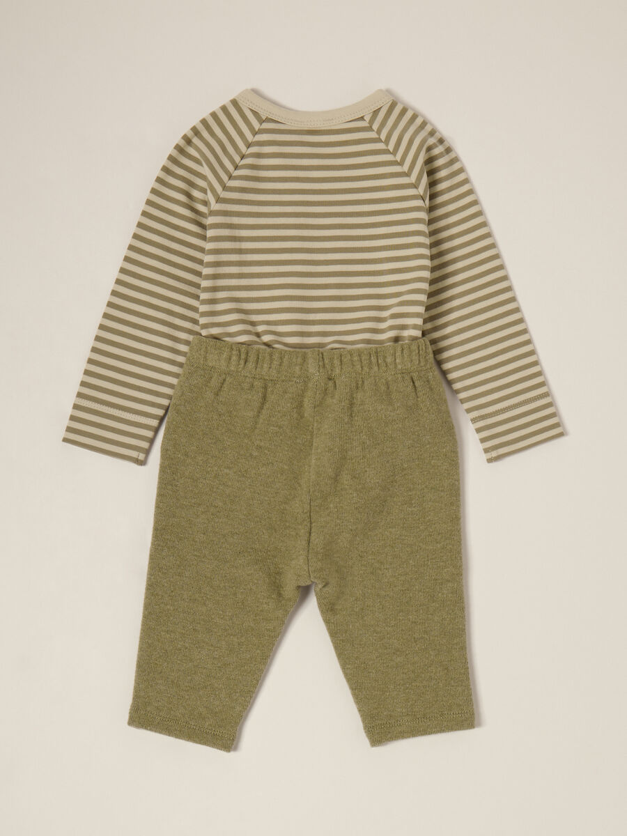 Green cotton blend set for baby girl_1