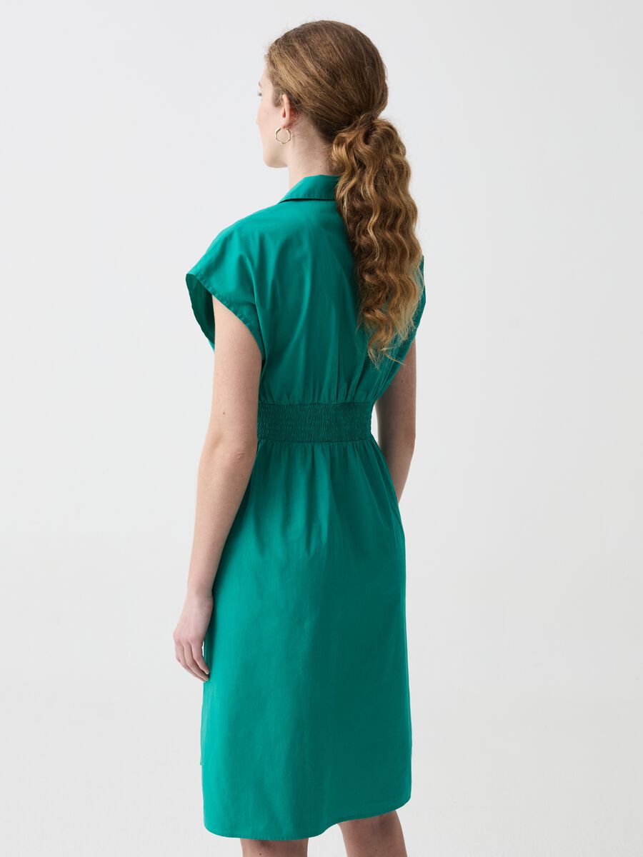Midi dress with V-neck and collar_2