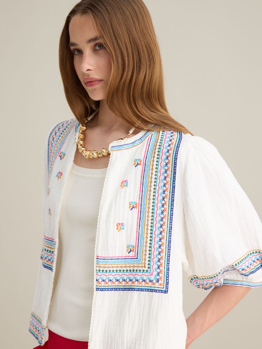 Women's Oversized Multicolor Pure Cotton Shirt_1