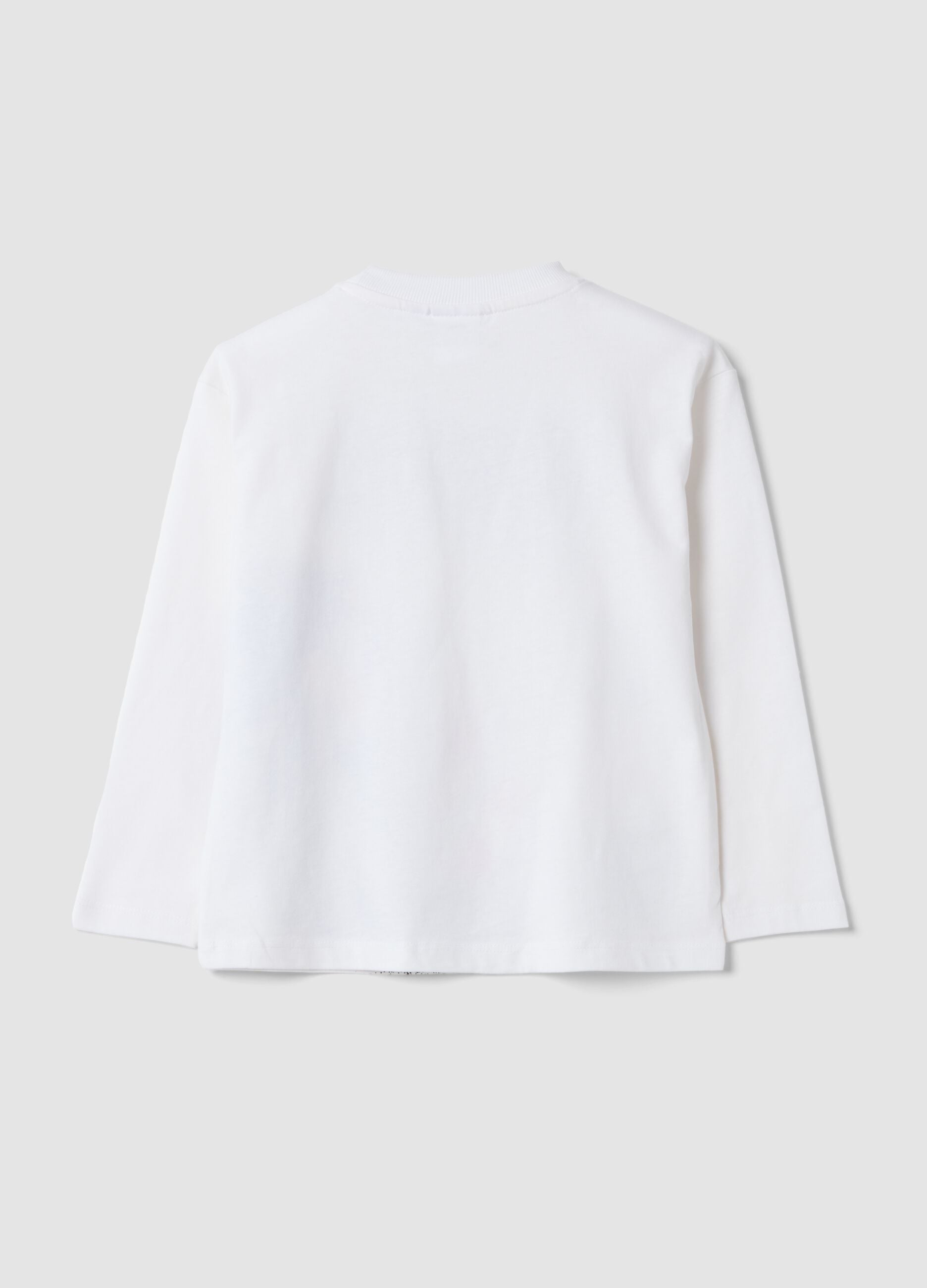 White pure cotton Sonic print oversized fit T-shirt