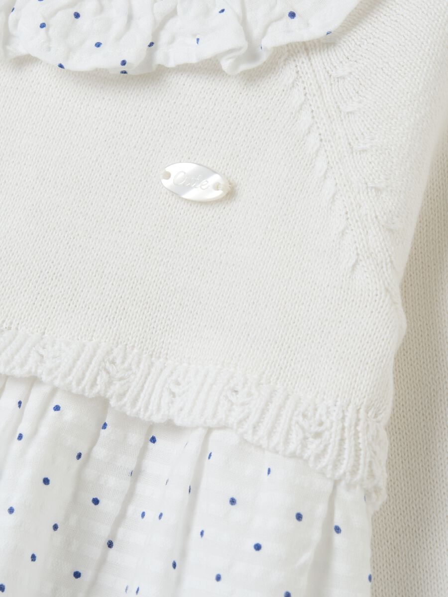 Two-part dress with striped motif and polka dot pattern_2