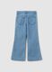 Girls' light blue flare pure cotton jeans with braids_4