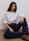 White regular-fit viscose-blend shirt with lace inserts_0