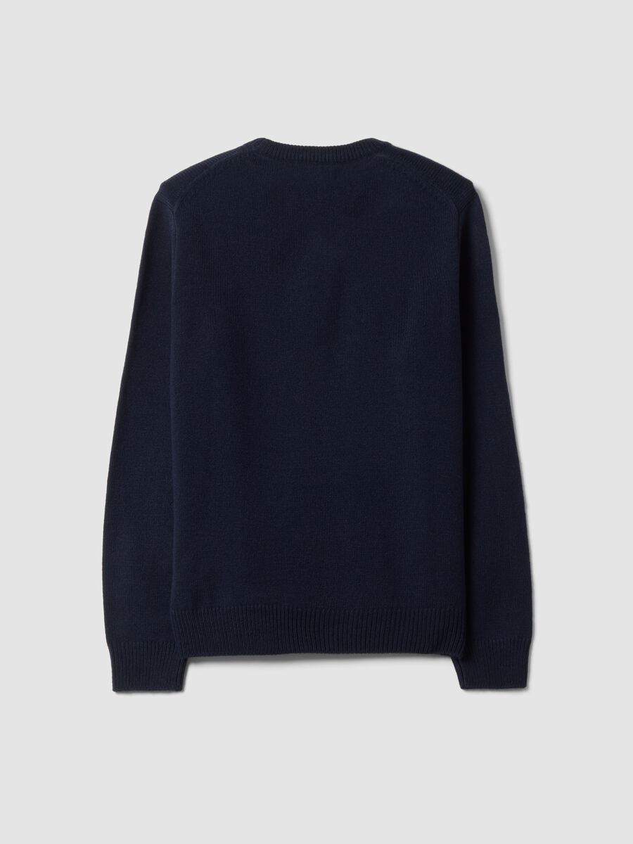 Navy crew-neck jersey knit jumper, regular fit_2