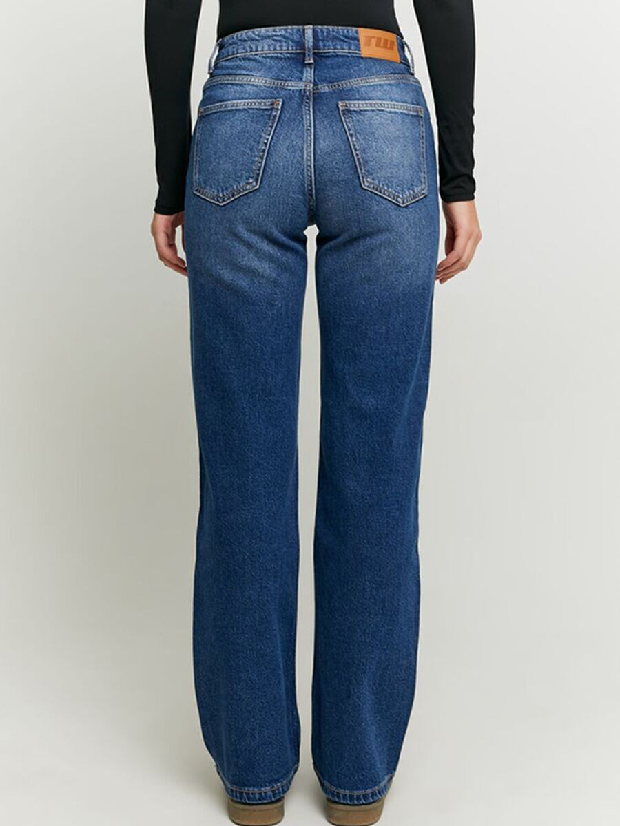 Women's blue denim regular fit jeans_2