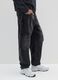 Black pure cotton baggy jeans with cargo pockets_3