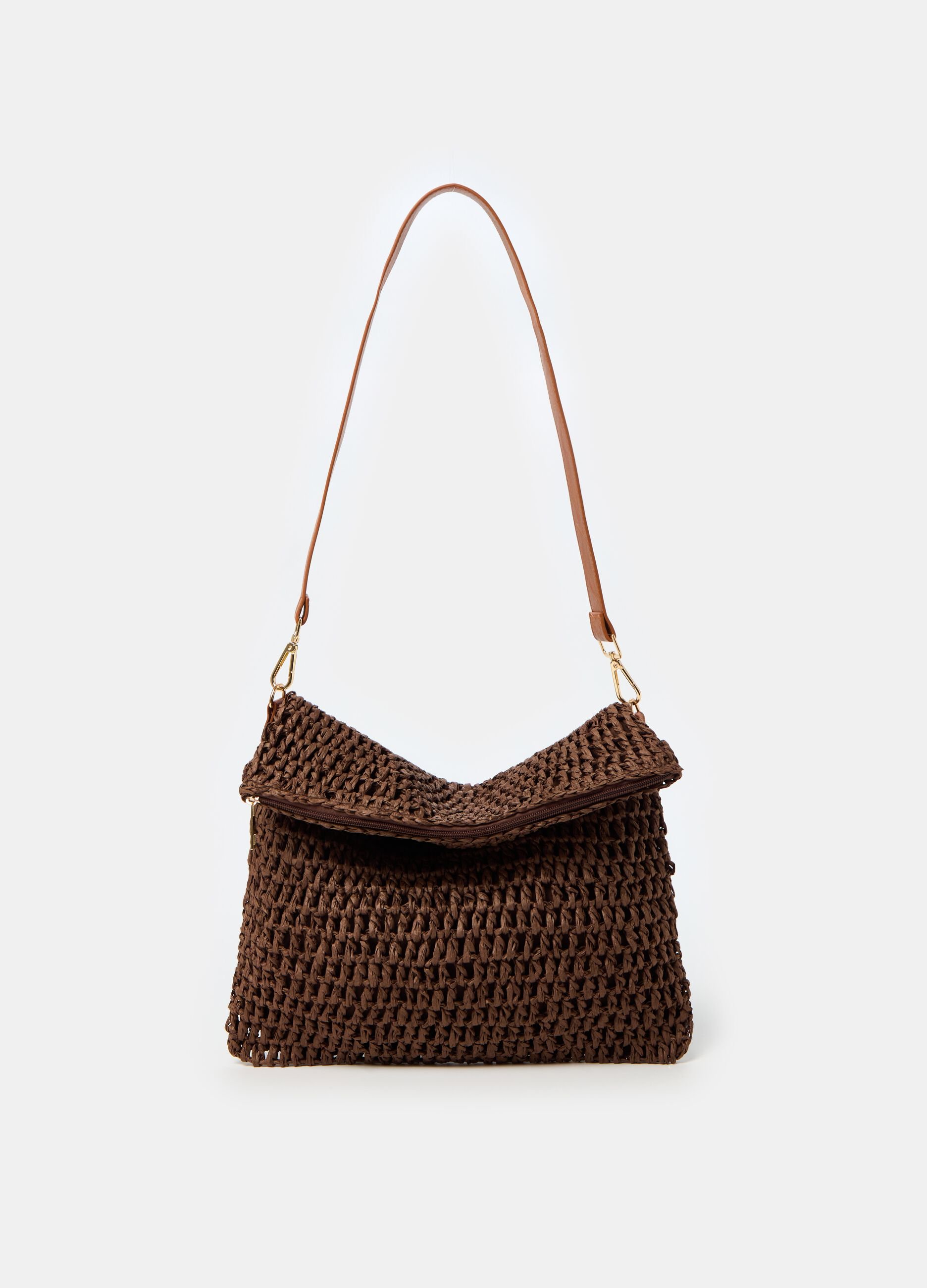 Borsa in rafia con tracolla