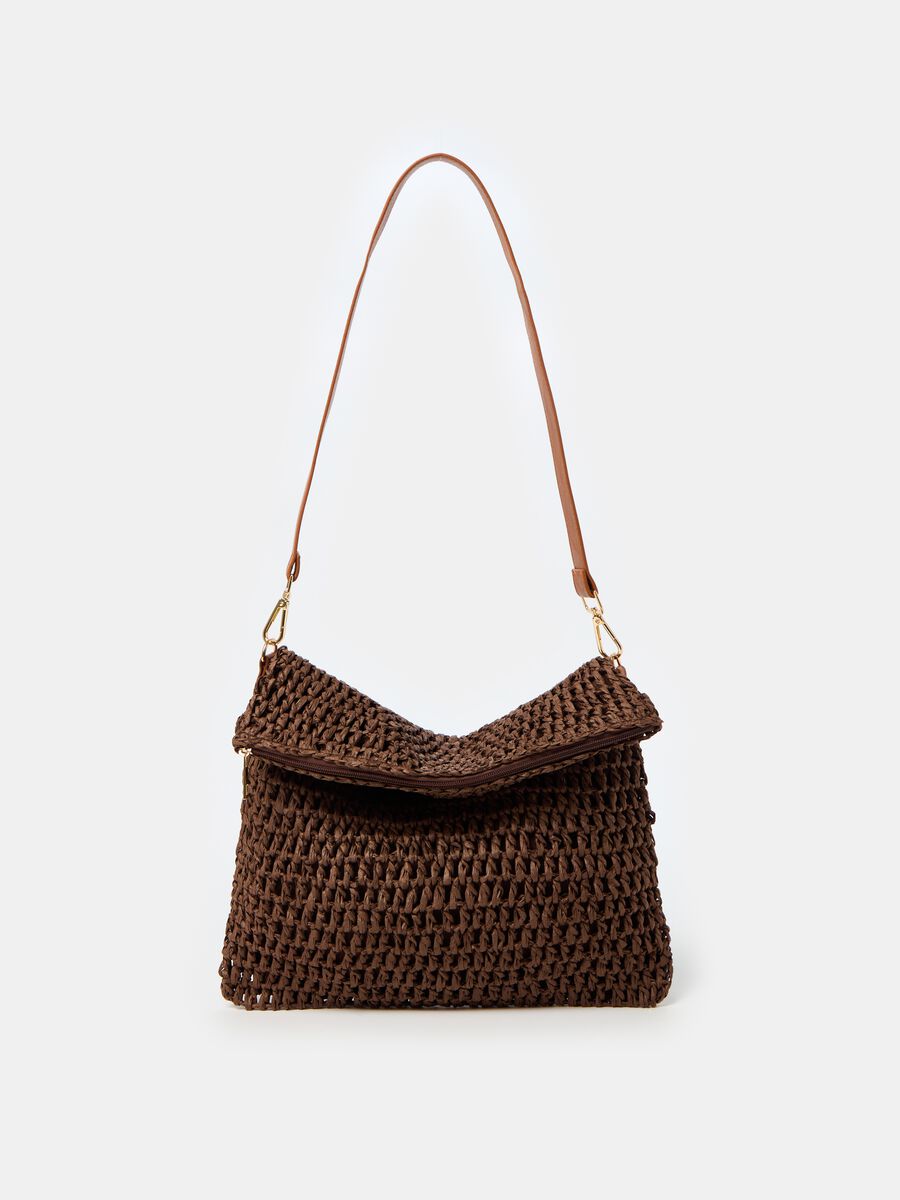 Raffia bag with shoulder strap_0