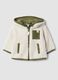 White padded teddy jacket with hood and zip_0