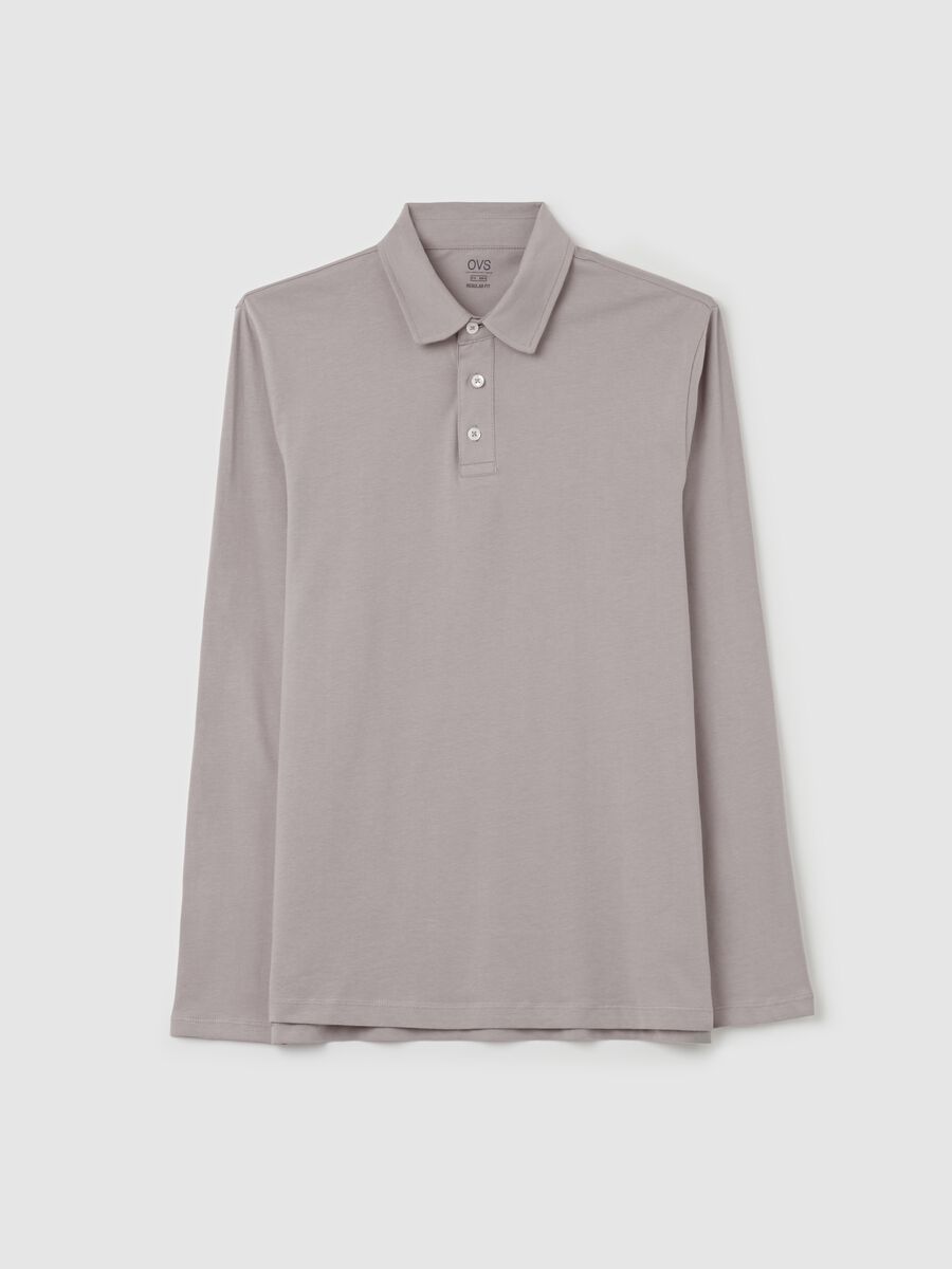 Cotton polo shirt with long sleeves_4