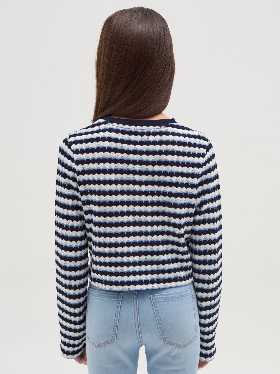 Long-sleeved jersey T-shirt with stripe design_1