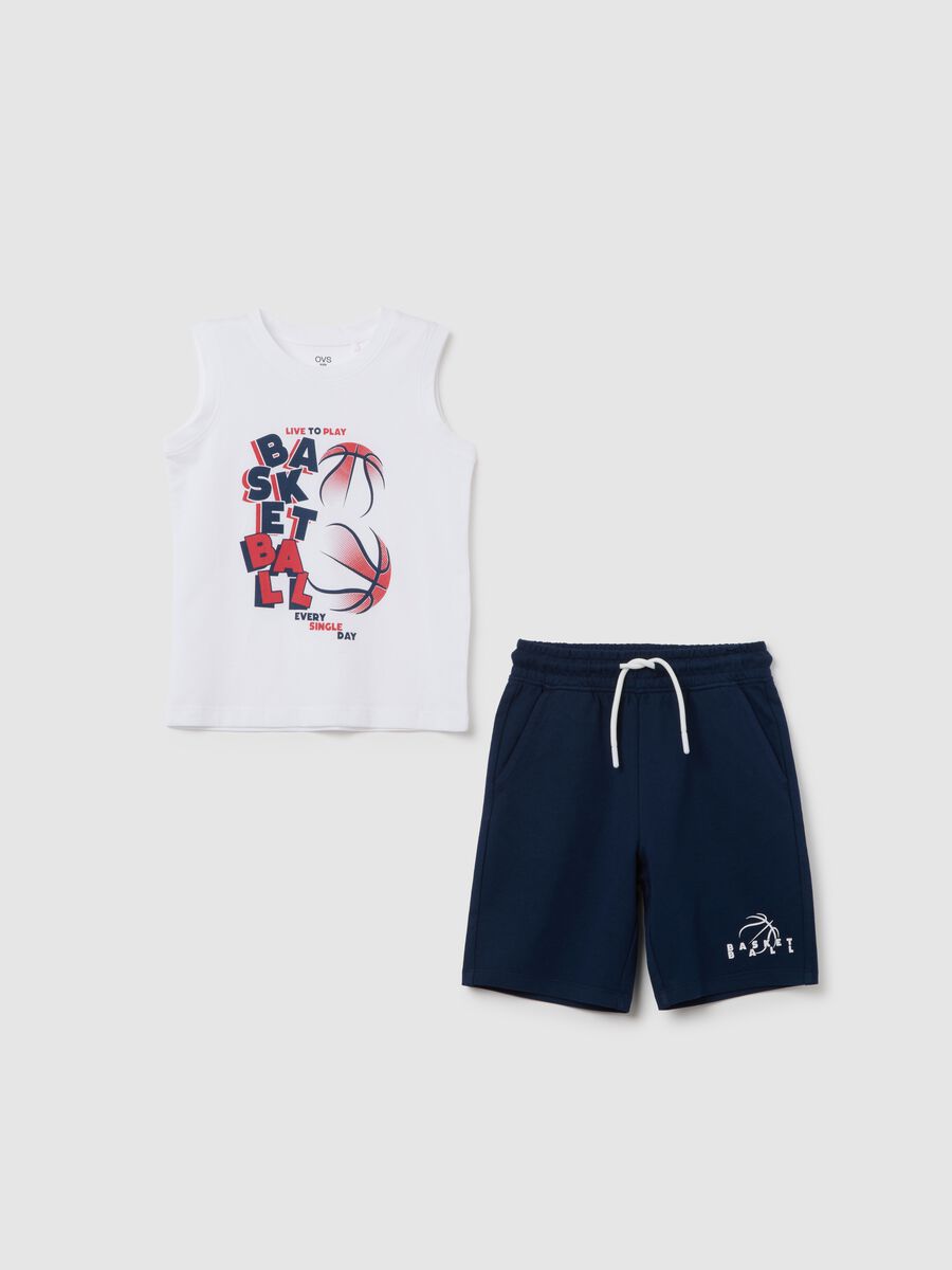 White and blue jogging set for boys_0