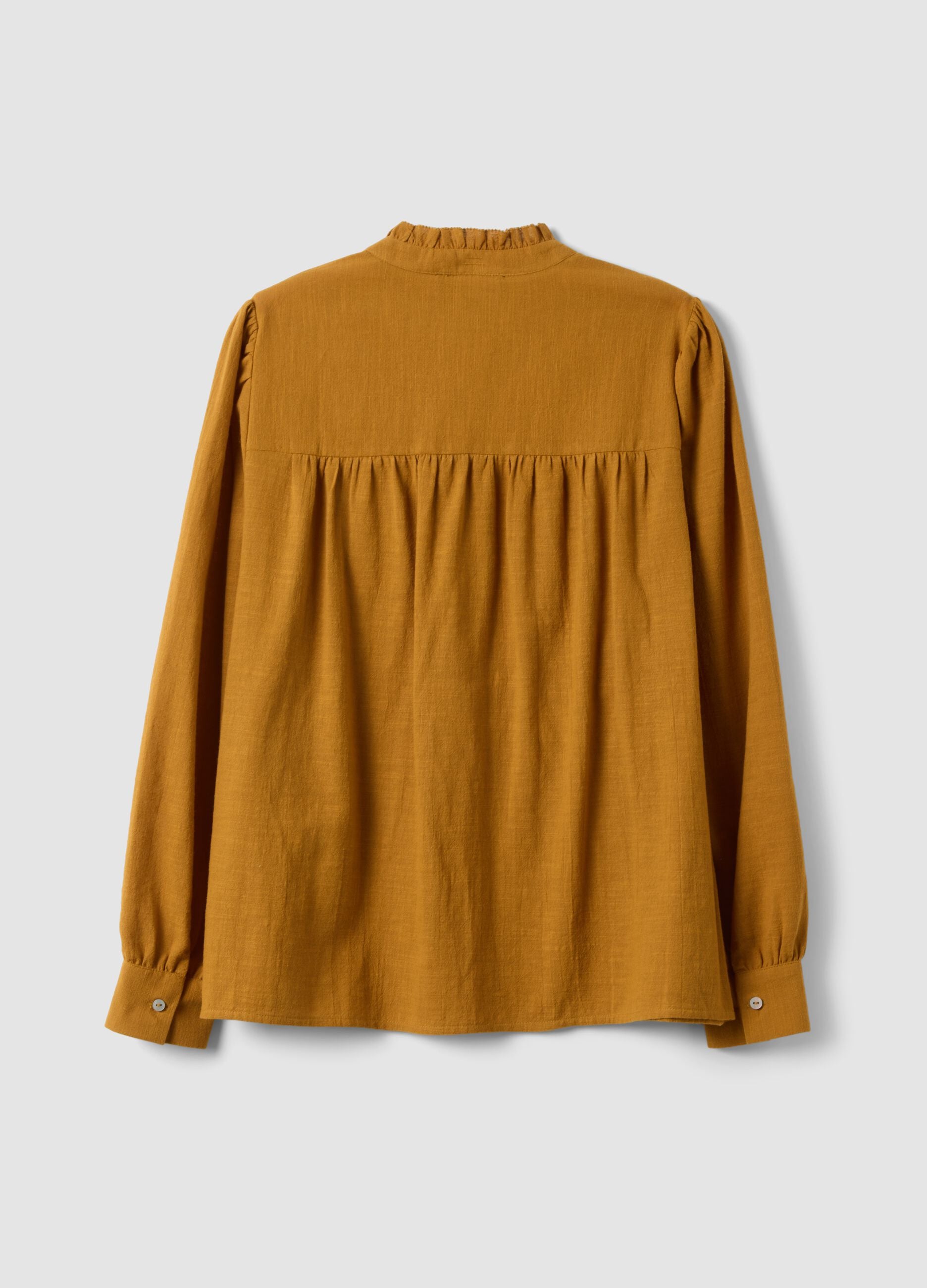 Orange pure cotton shirt with embroidery