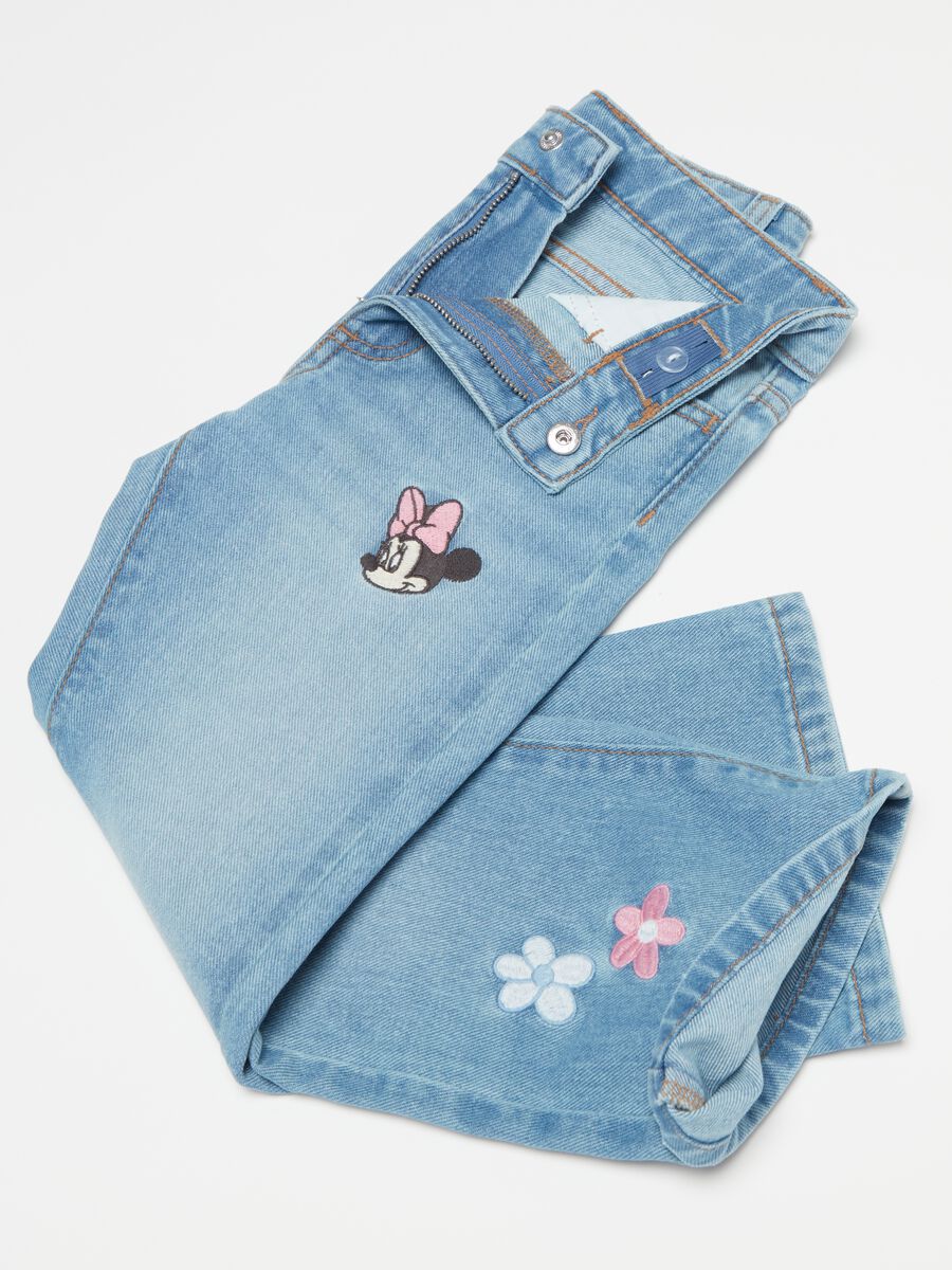 Jeans flare fit ricamo Minnie e Topolino_2