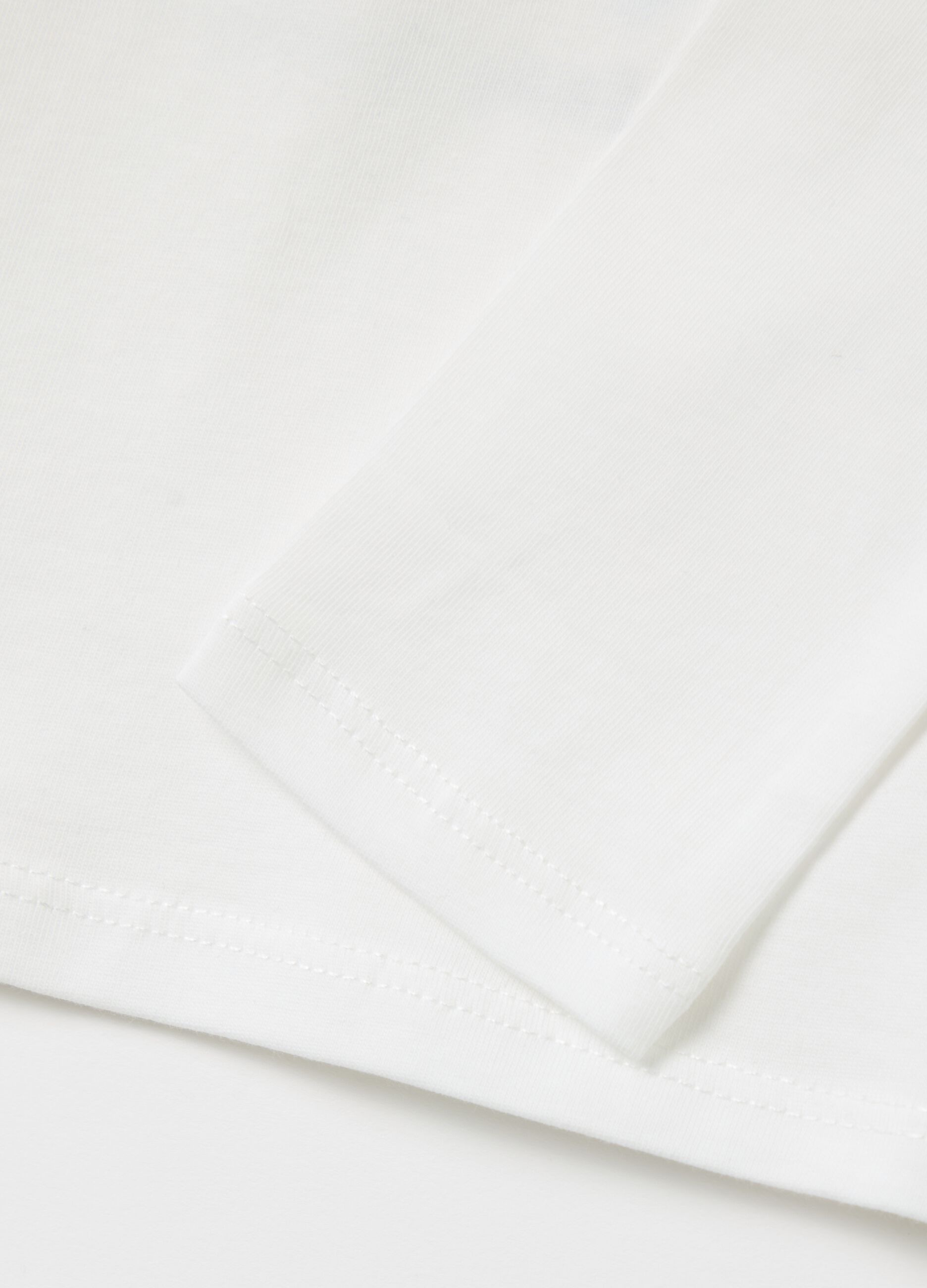 Cotton T-shirt with print and long sleeves