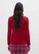 Red V-neck stripe-pattern pyjama top_2