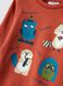 T-shirt arancione in puro cotone organico con stampa animaletti_2