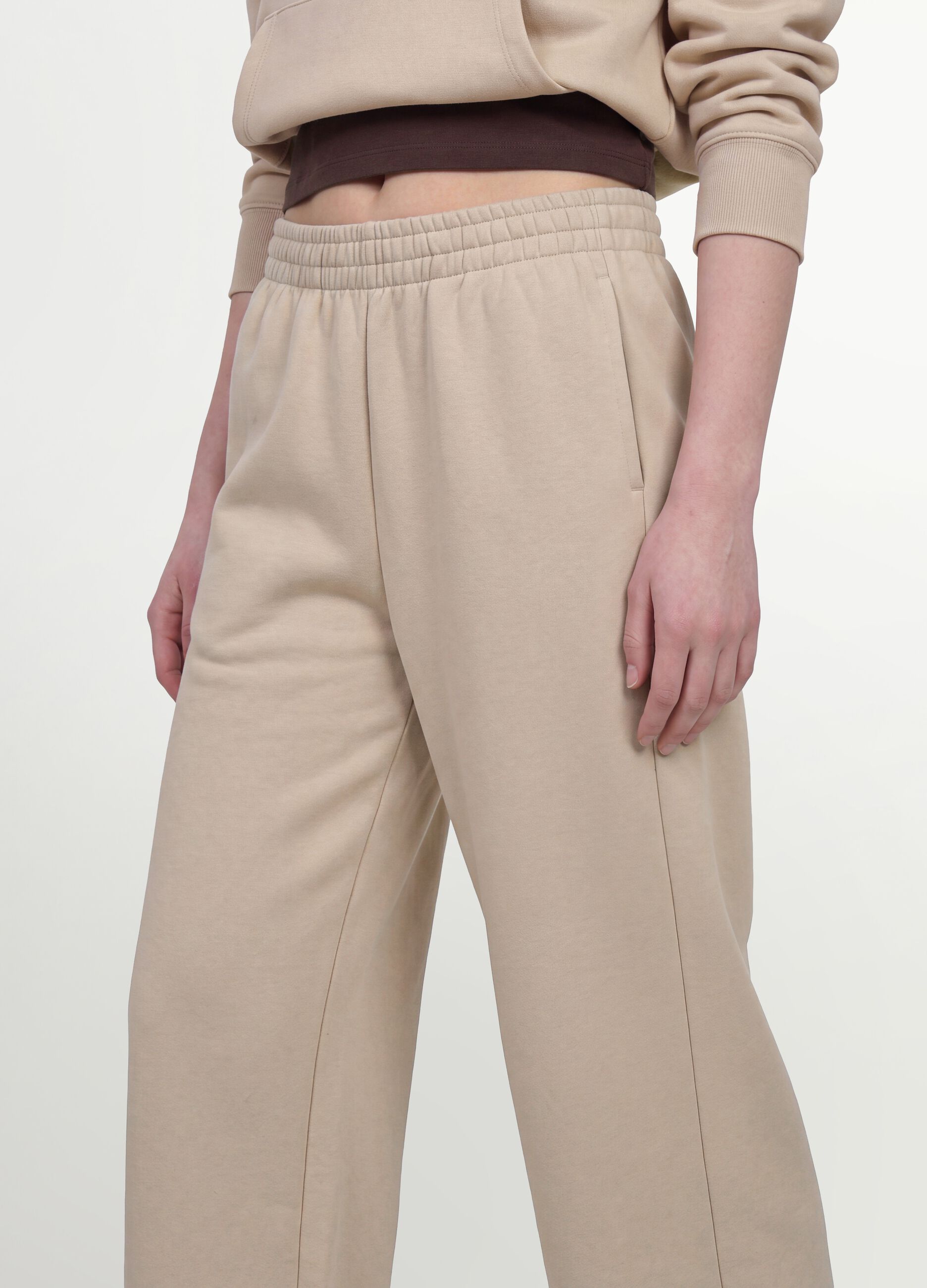 White cotton-blend straight-fit joggers