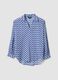 Camicia in puro cotone multicolor con fantasia e collo a V_4