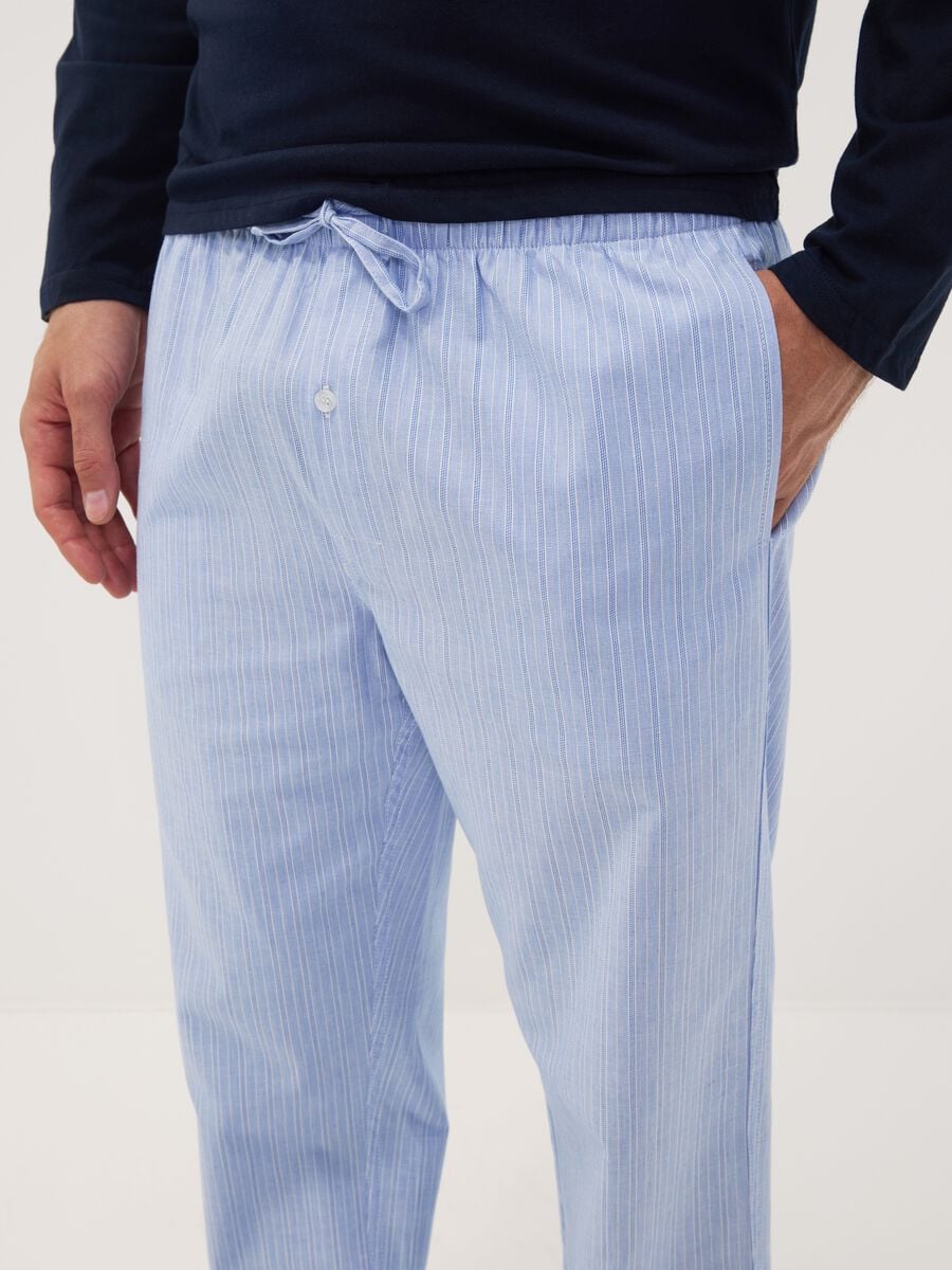 Pantaloni pigiama azzurri in puro cotone organico_2