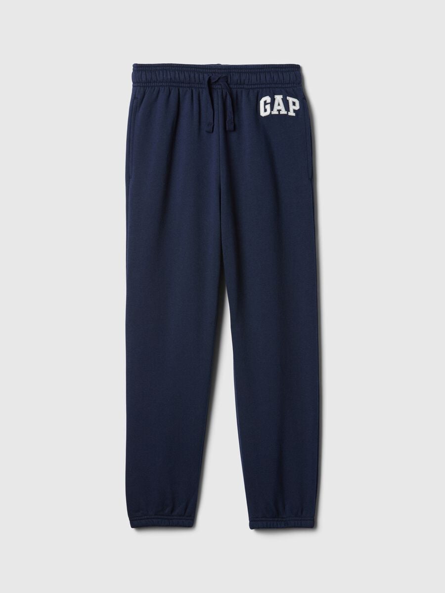 Pantaloni jogger blu in misto cotone con logo GAP_0