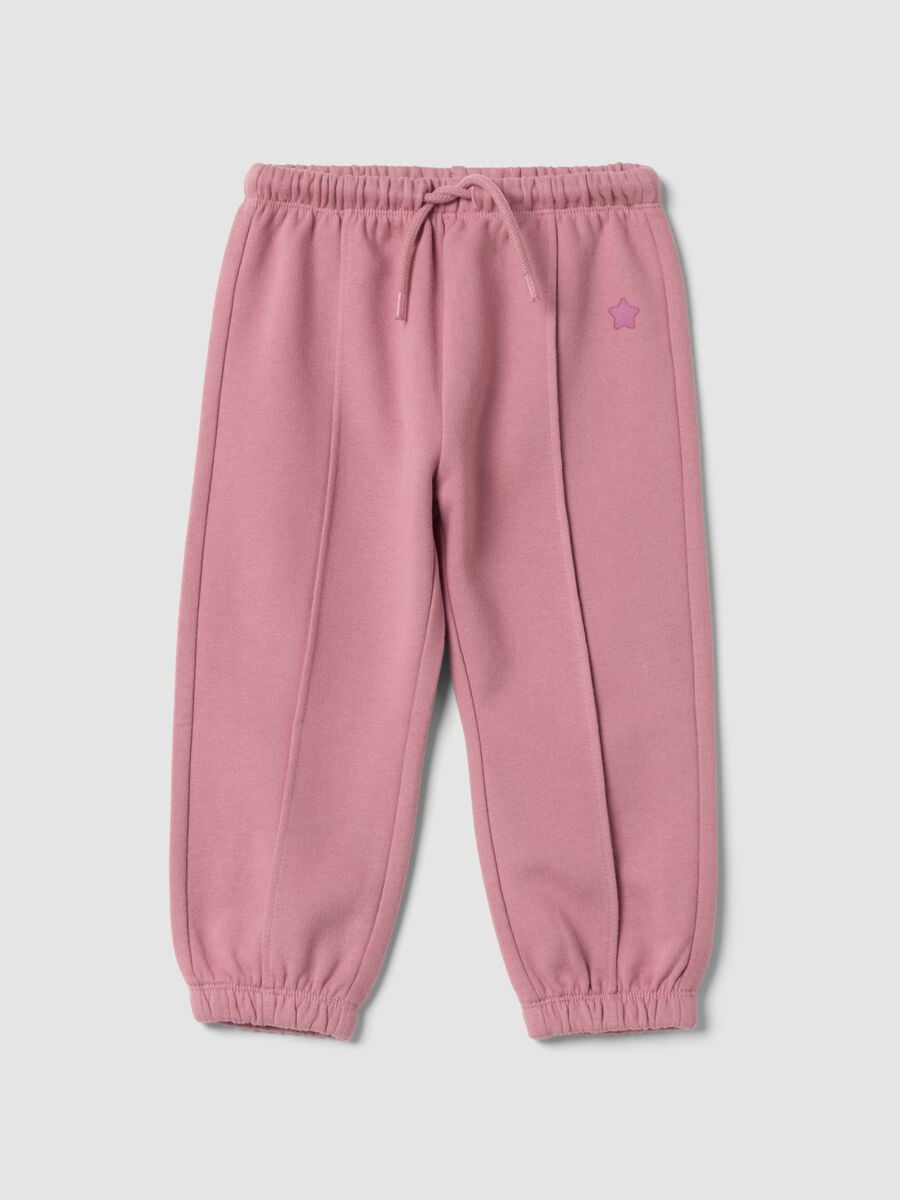 Pantaloni jogger viola in puro cotone_0
