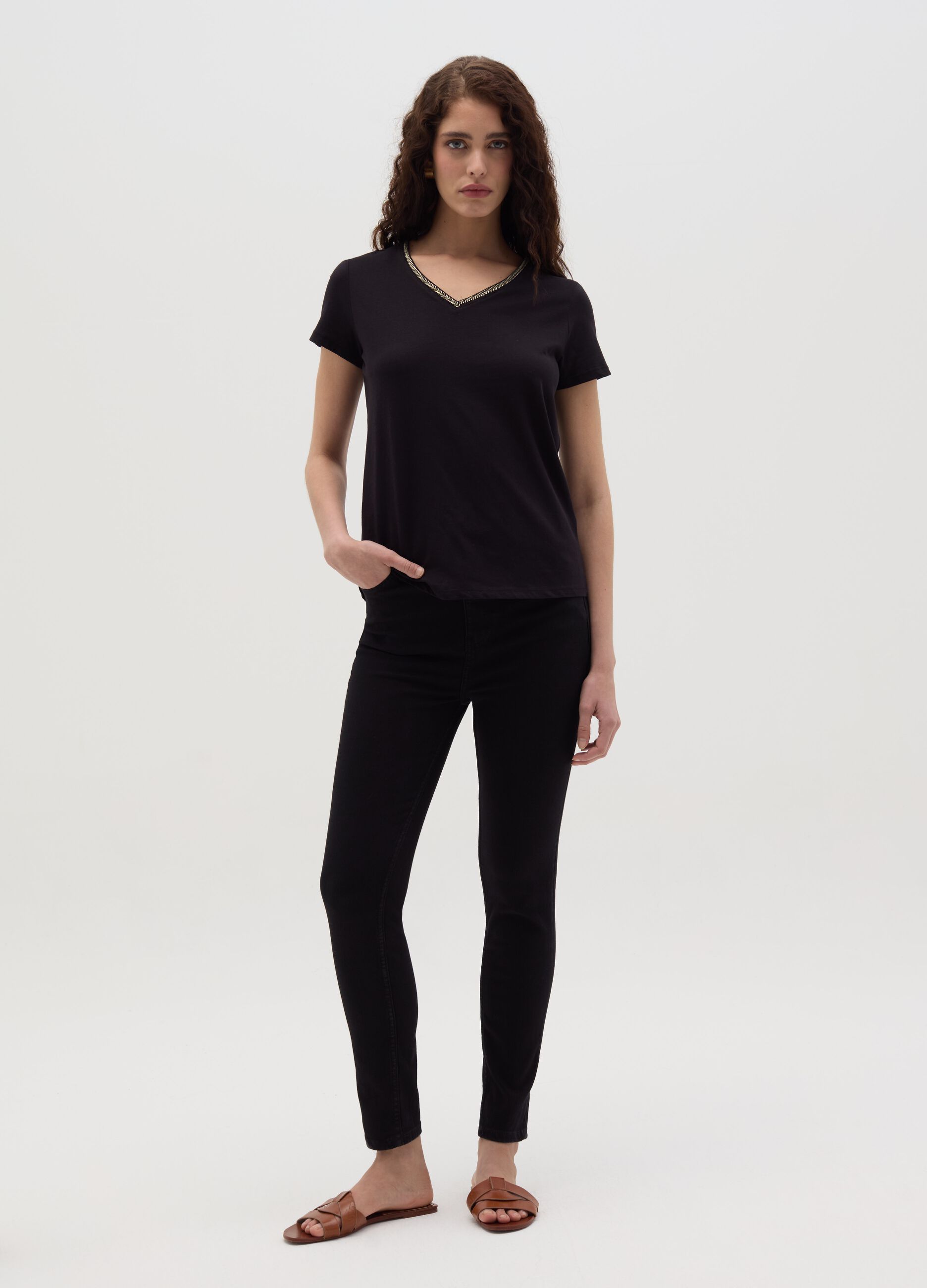 Cropped skinny-fit jeans
