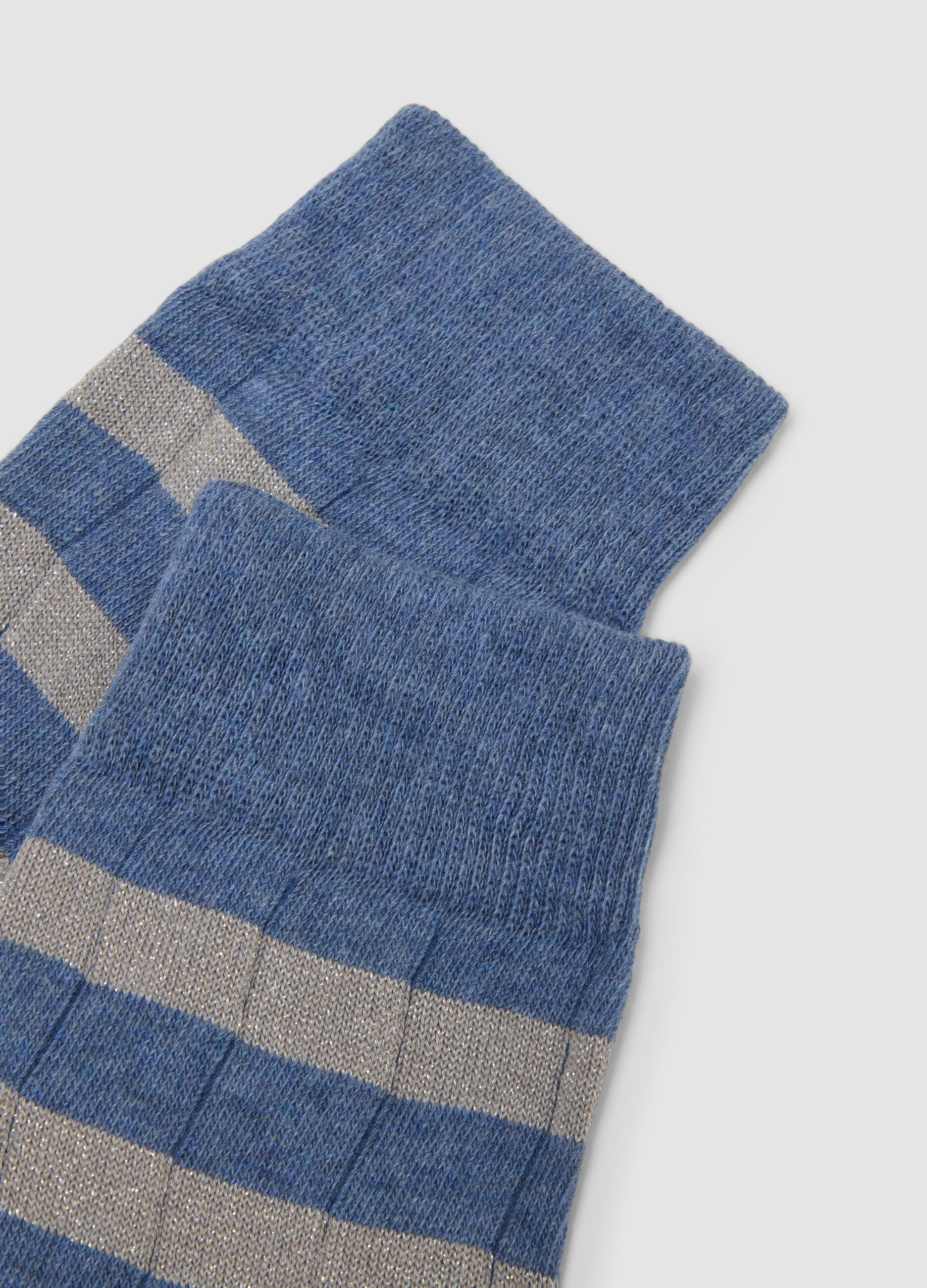 Multicolour Stripe Elasticated Cotton Blend Socks