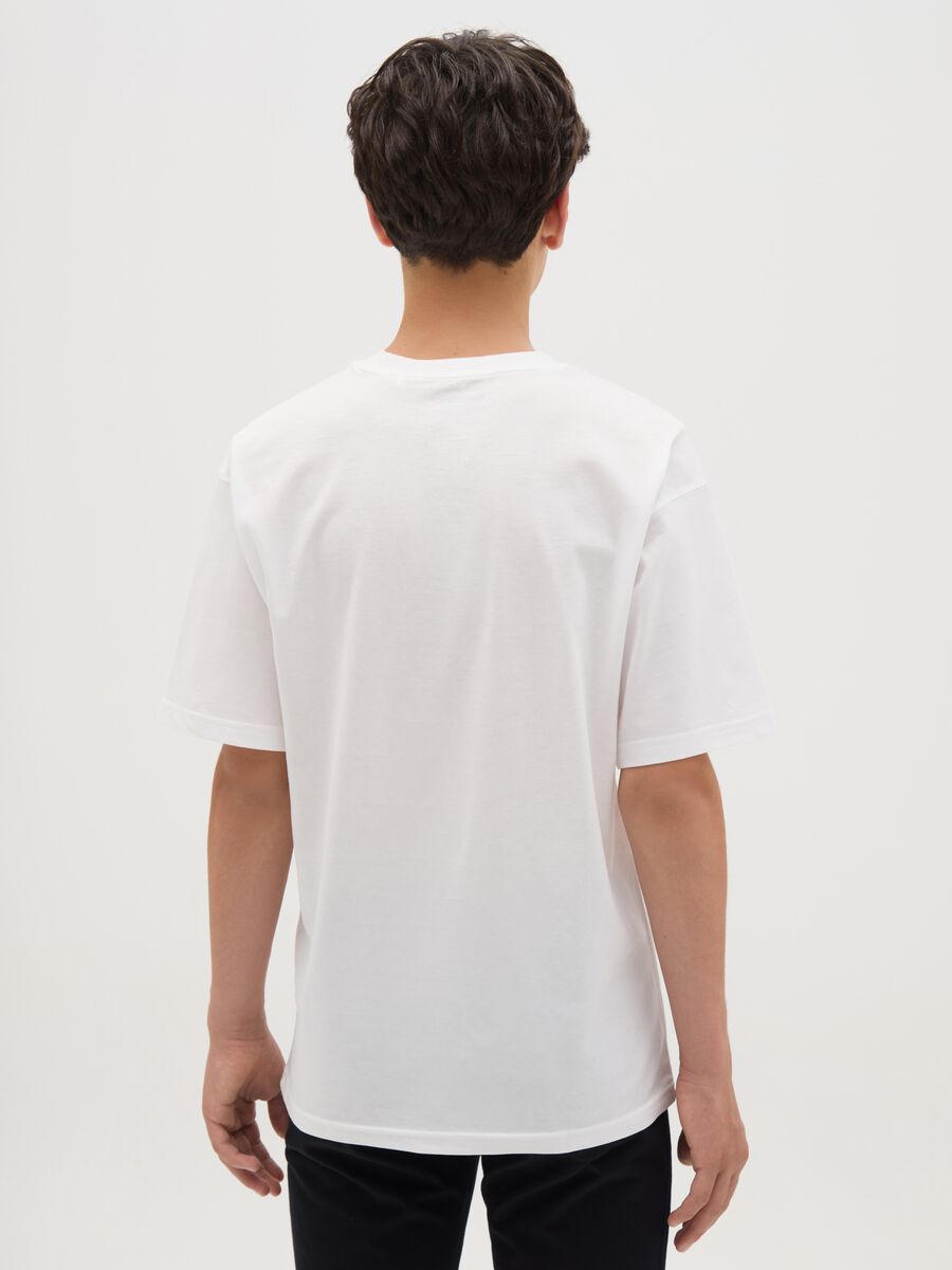 Boys' white pure cotton regular fit t-shirt_2