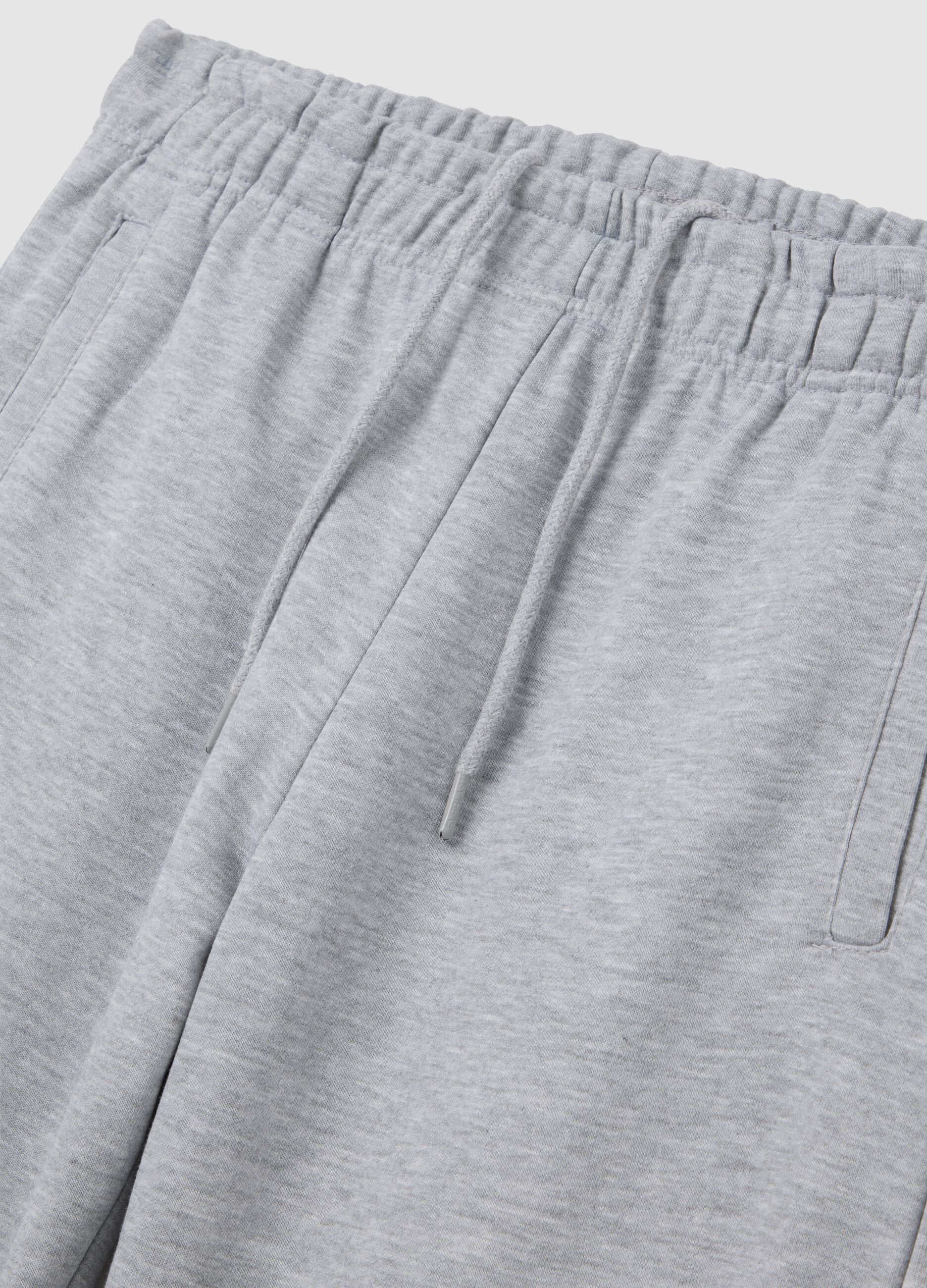 Pantaloncini da uomo in misto cotone grigi con elastico in vita