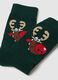 Green Ankle Socks in Cotton Blend with Christmas Pattern_2