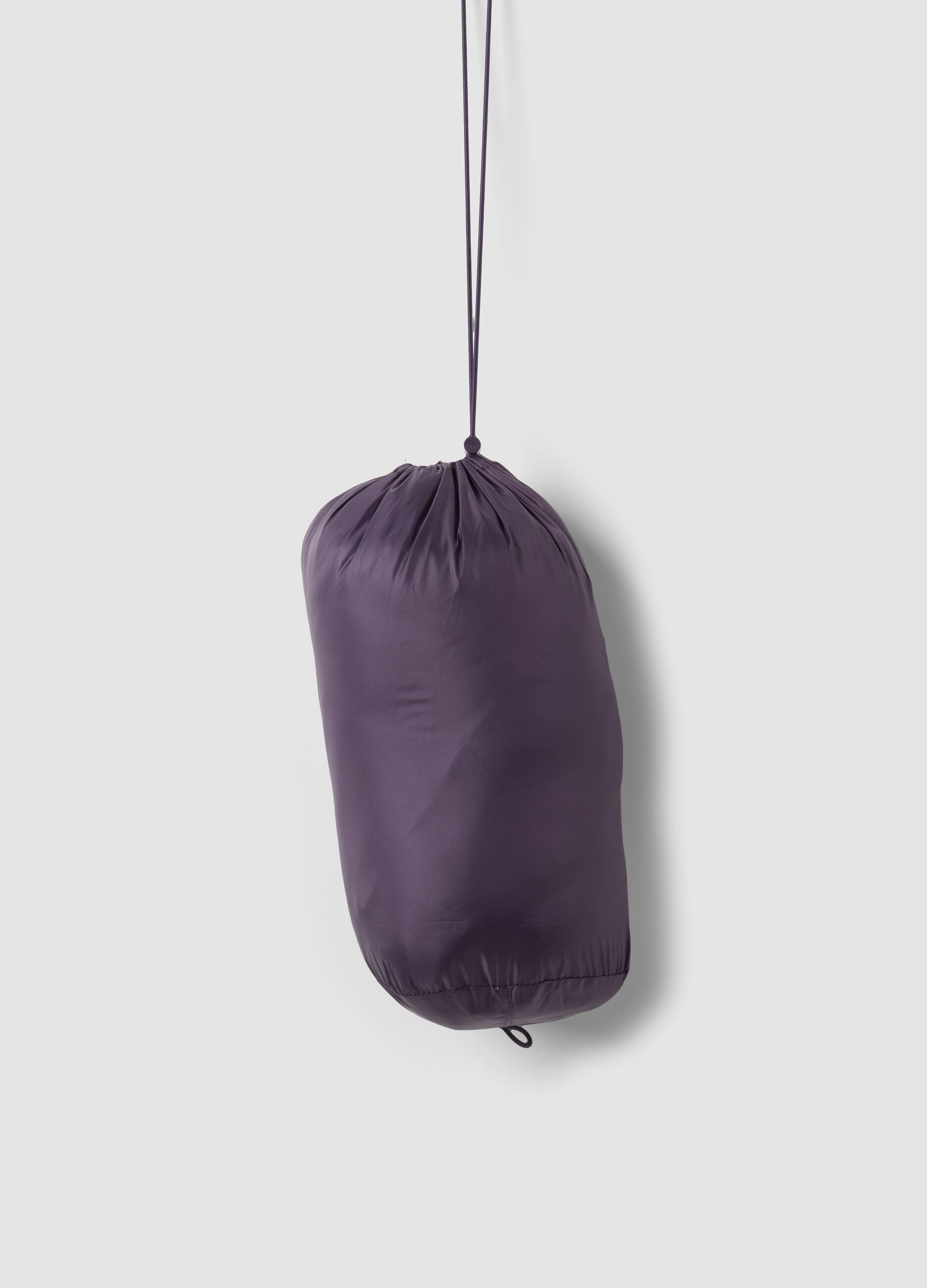 Giacca Ultralight viola trapuntata con cappuccio e zip