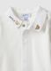 White pure cotton bodysuit for newborns with pointed collar and embroidery_2