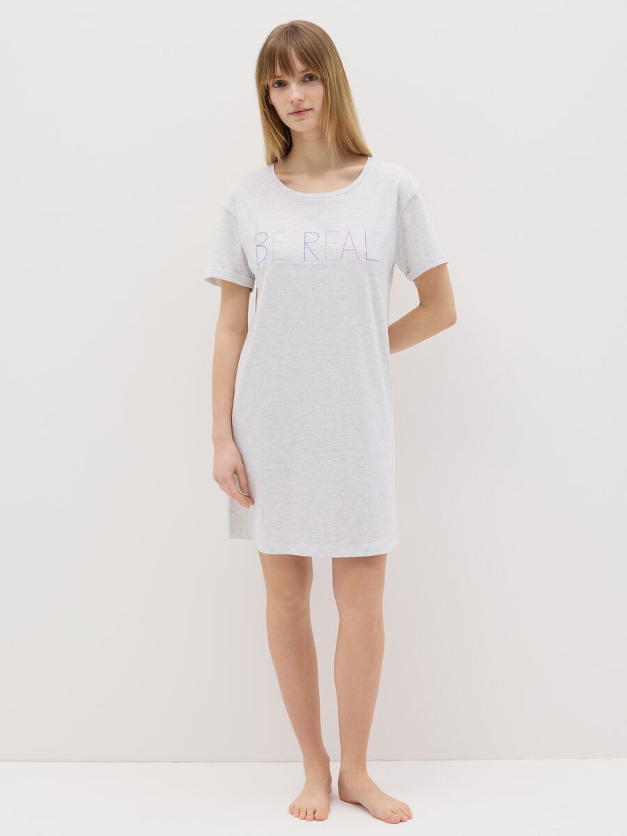 Grey nightshirt with "Be Real" print_0