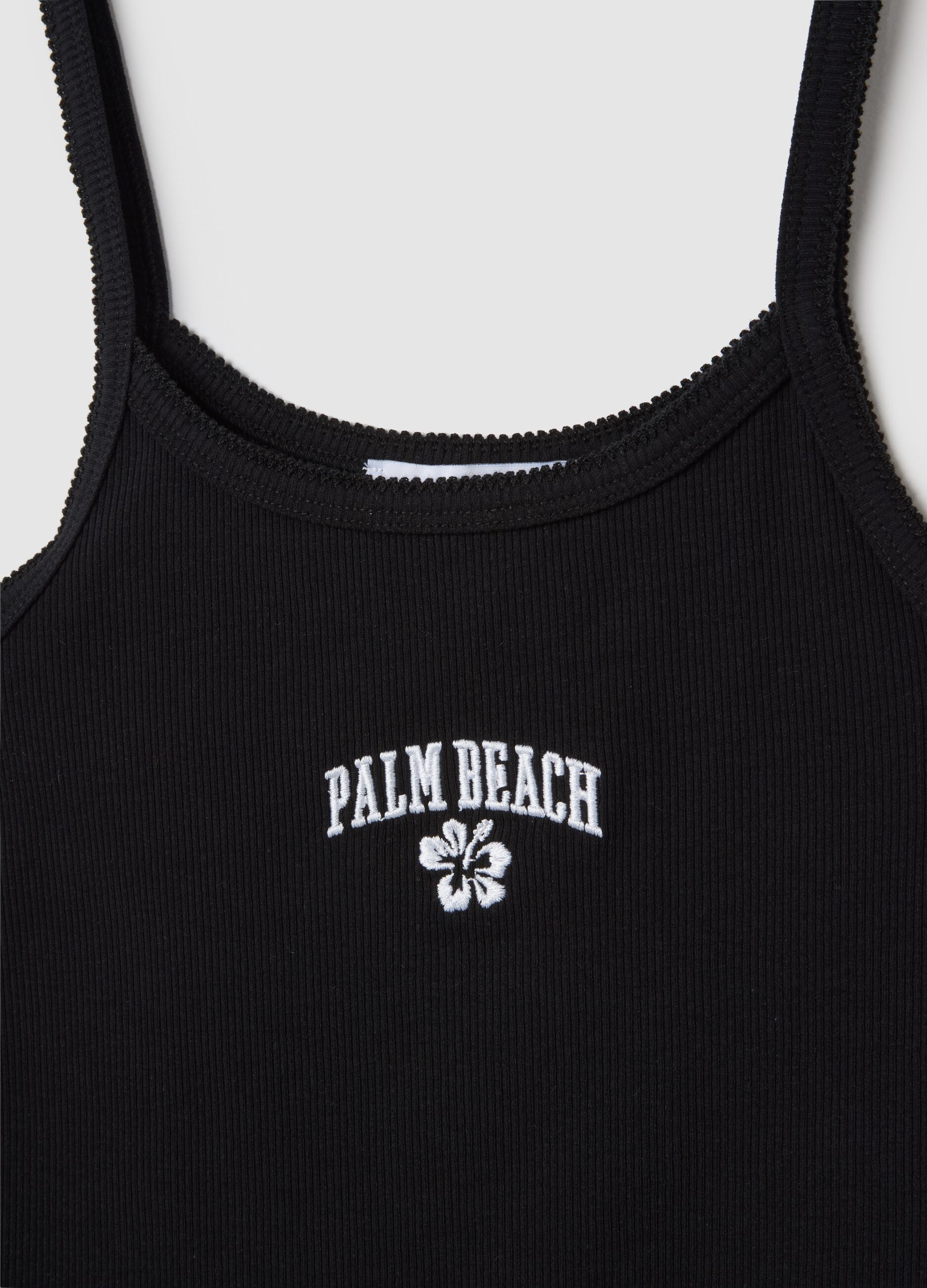Women's Black Cotton Top with Regular Fit