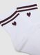 Two-pack white cotton blend socks with stripes and heart_1