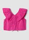 Pink pure cotton top with ruffles_1