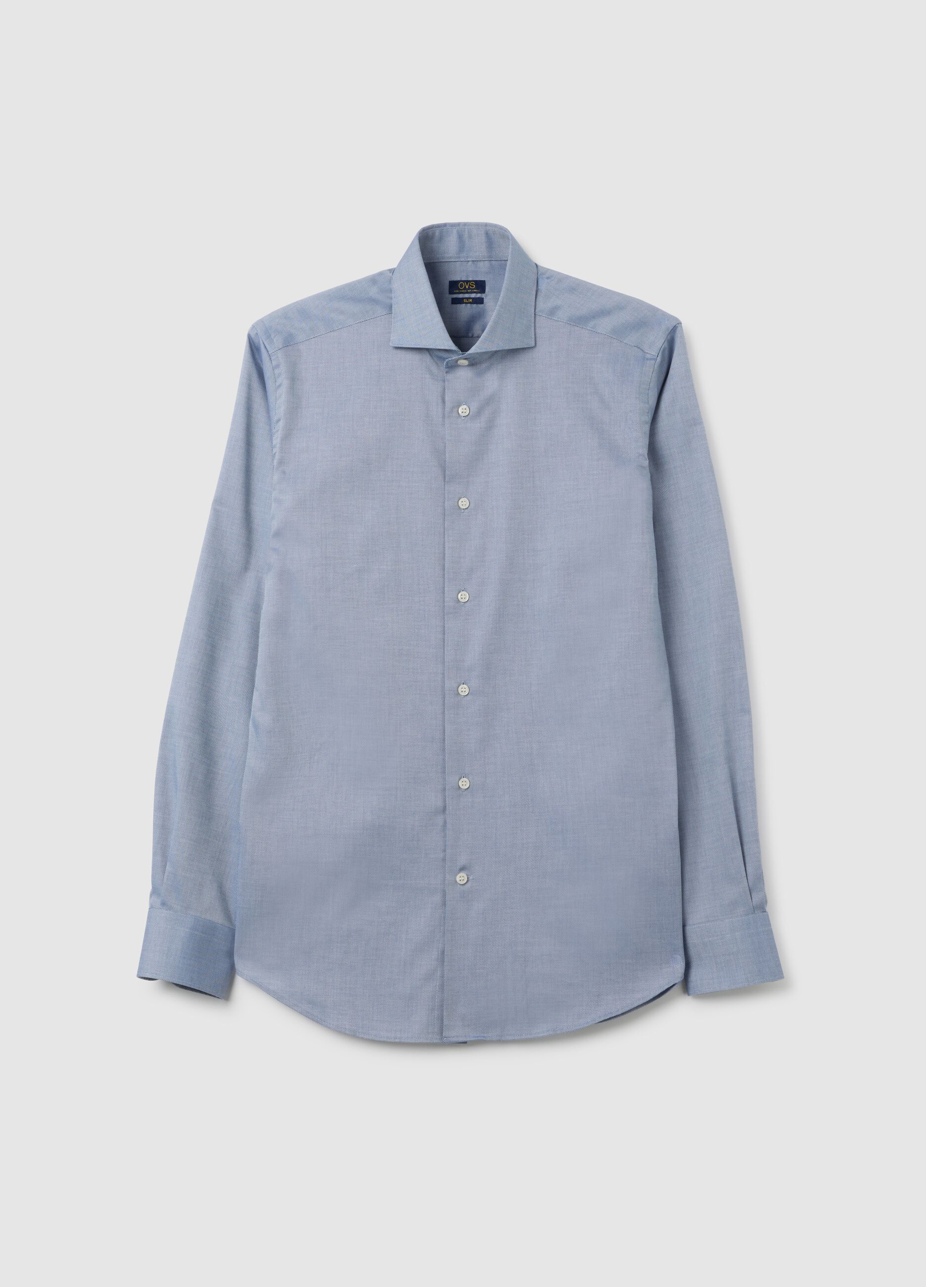 Men's pure cotton light blue slim fit shirt