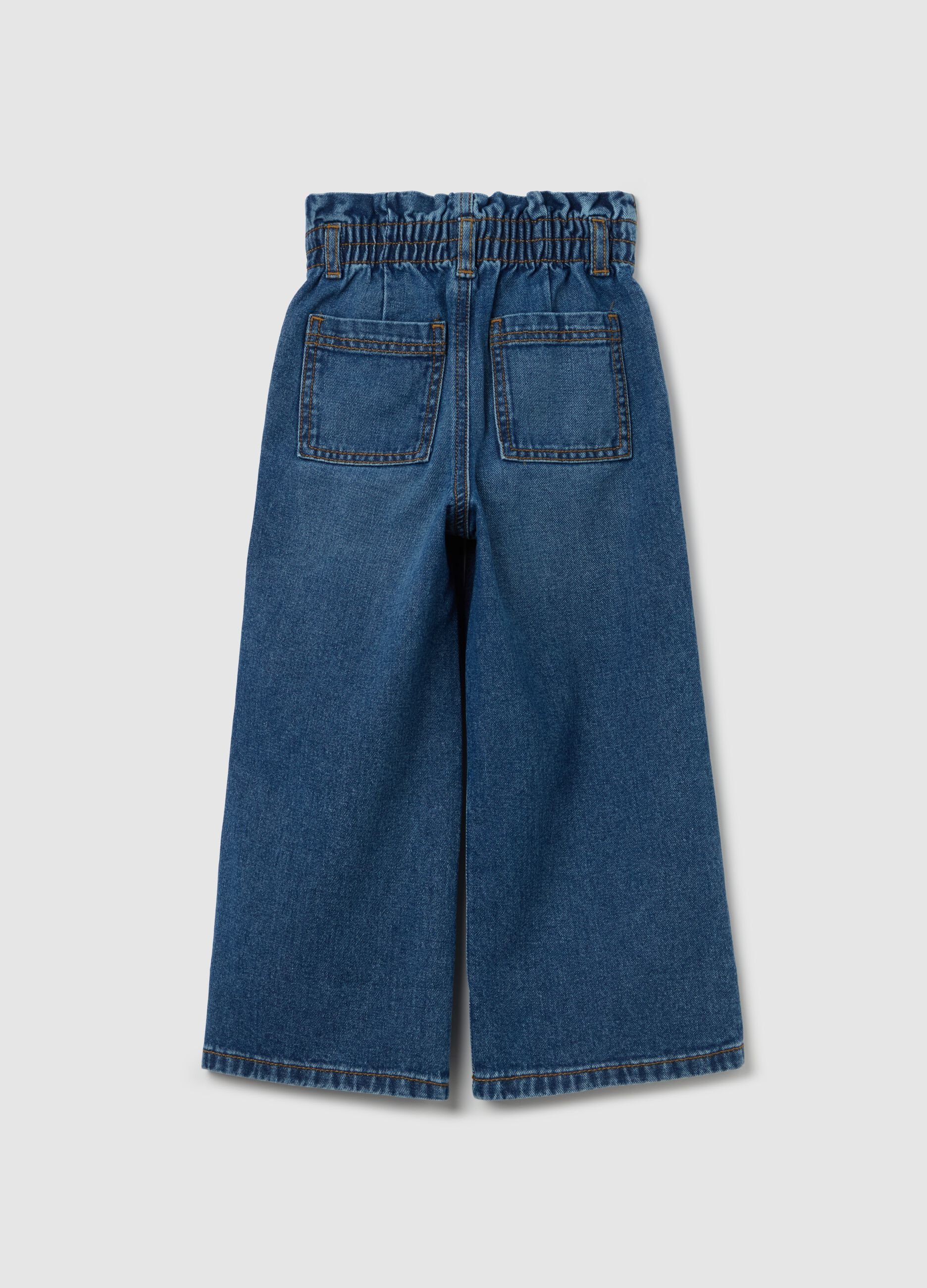 Jeans paper bag a gamba larga